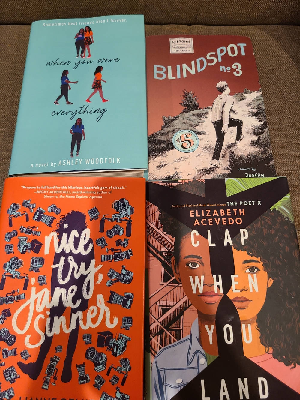 When You Were Everything, Nice Try Jane Sinner, Blindspot #3, Clap When You Land